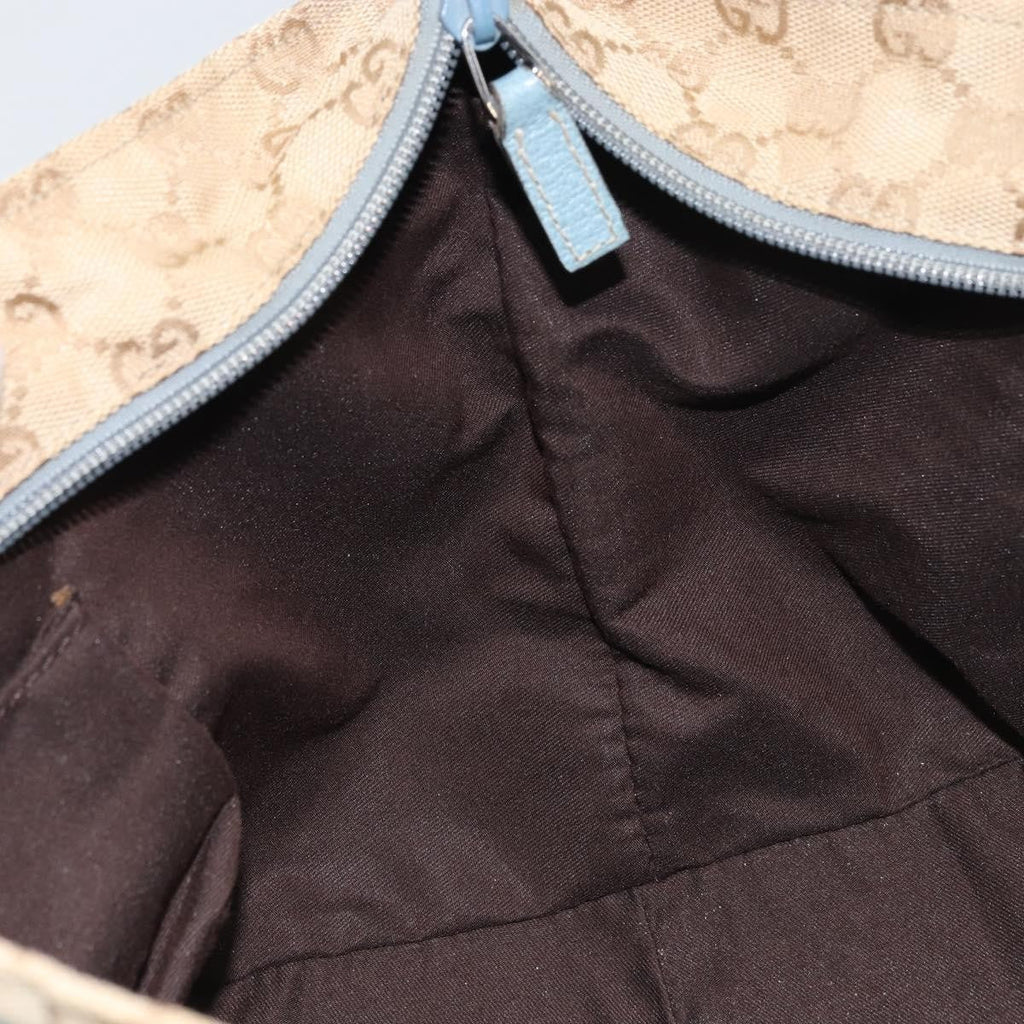 Gucci Web Zip Tote Gg Canvas Beige Canvas Tote Bag Bag (Pre-Owned)