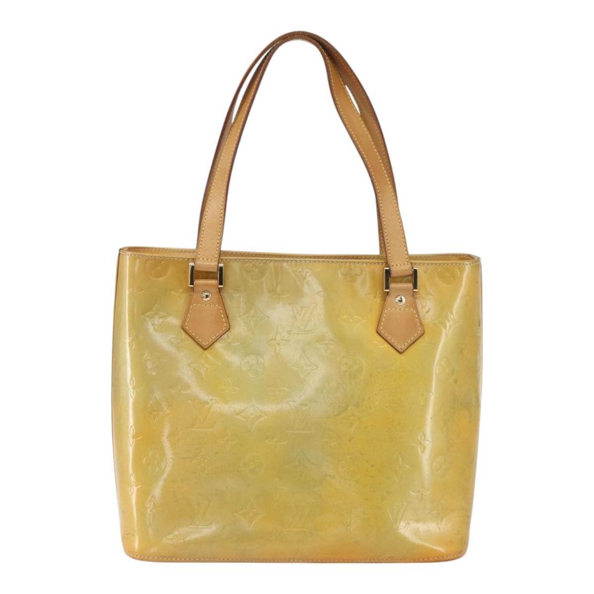 Louis Vuitton Houston Handbag Monogram Vernis Beige Patent_Leather Tote Bag