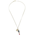 Chanel Cc Lipstick Charm Pendant Necklace Metal With Resin And Crystals Gold Metal Necklace Jewelry