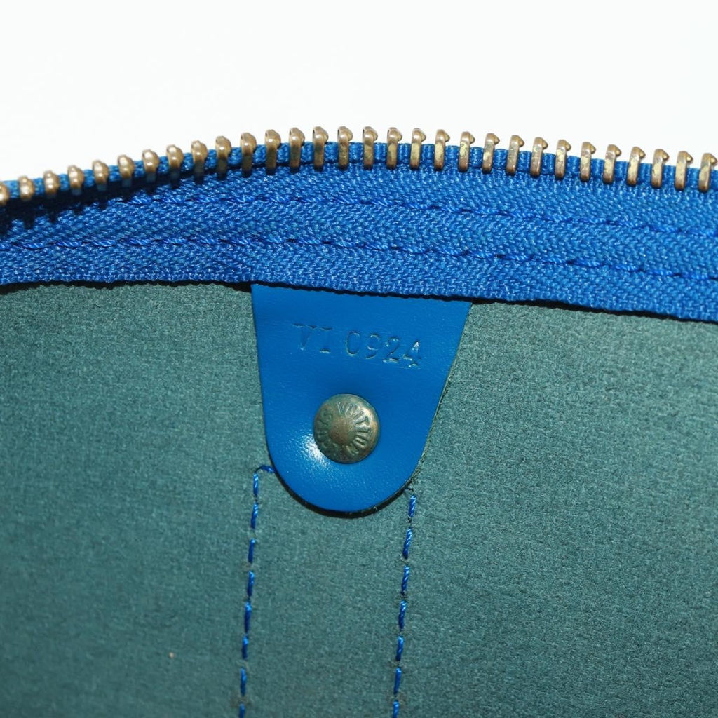 Louis Vuitton Keepall Bag Epi Leather Blue Leather Travel Bag