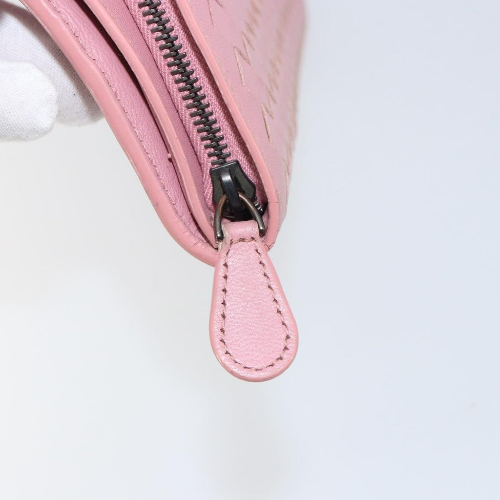 Bottega Veneta Intrecciato Long Zip  Wallet Leather Pink Leather Wallets Accessory