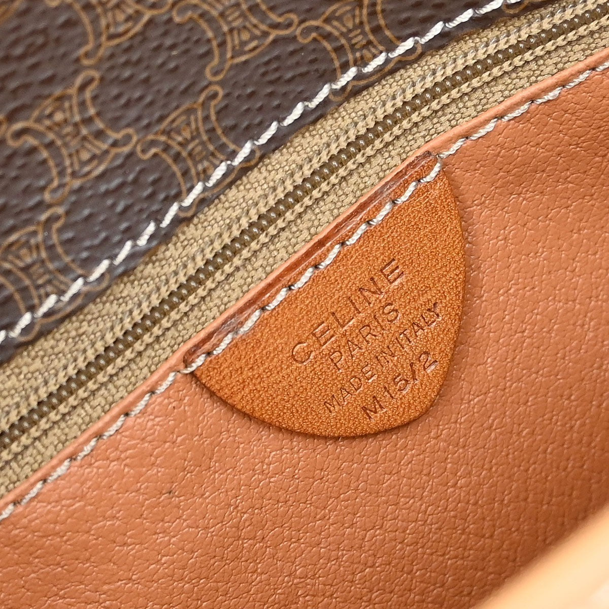 Celine Vintage Macadam Shoulder Bag Canvas And Leather Brown Canvas Shoulder Bag Bag