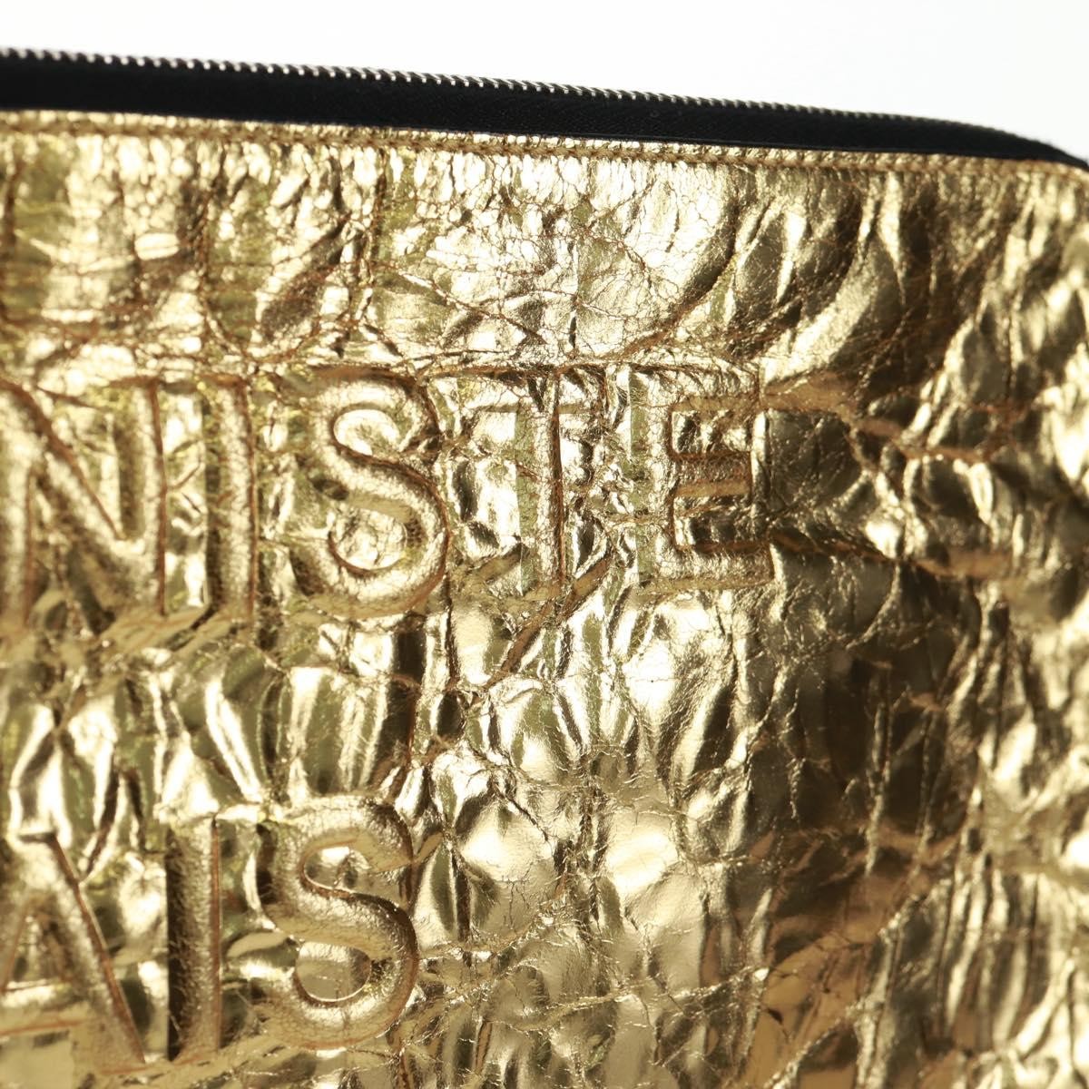 Chanel Feminine Pouch Crinkled Leather Gold Leather Clutche & Pouche Bag