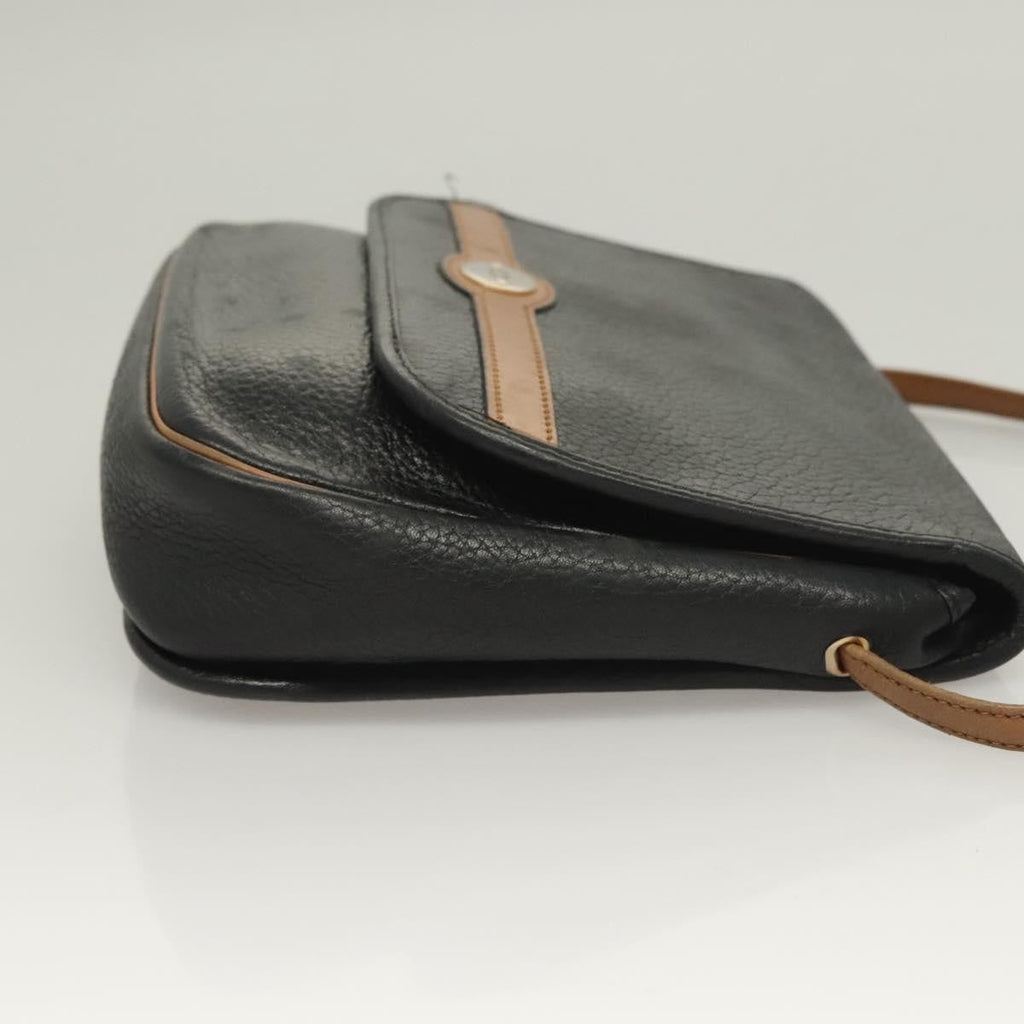 Christian Dior Vintage Trotter Crossbody Bag Leather Black Leather Clutche & Pouche Bag (Pre-Owned)