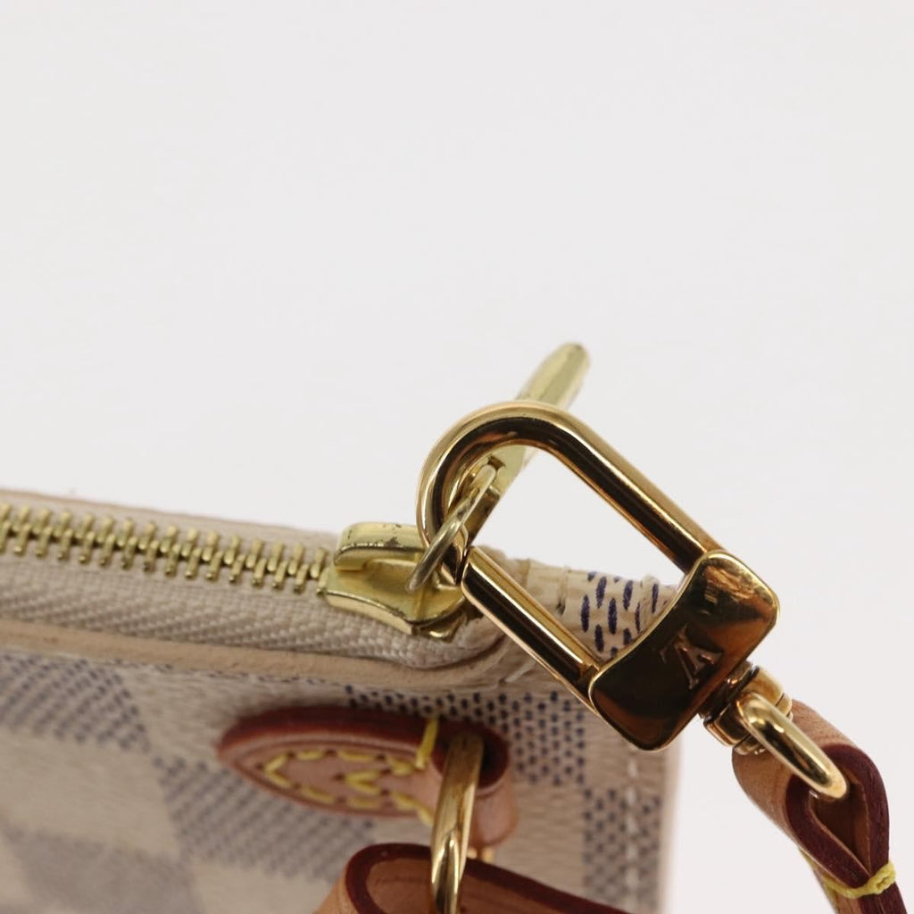 Louis Vuitton Neverfull Pochette Damier White Canvas Clutche & Pouche Bag