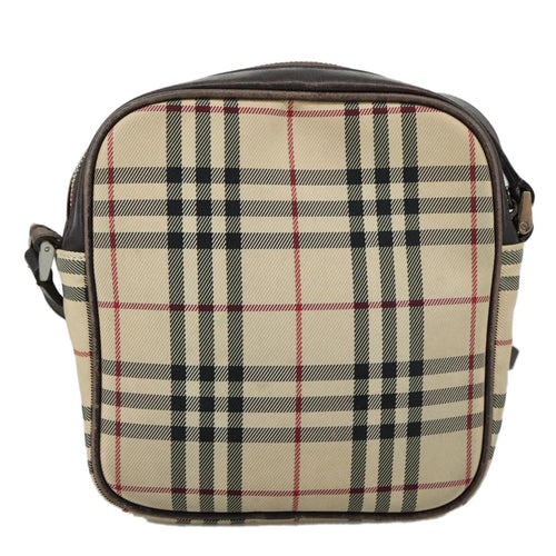 Burberry Nova Check Shoulder Bag Canvas And Leather Beige Canvas Shoulder Bag