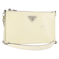 Prada Chain Crossbody Bag Vernice Saffiano Leather White Leather Shoulder Bag Bag