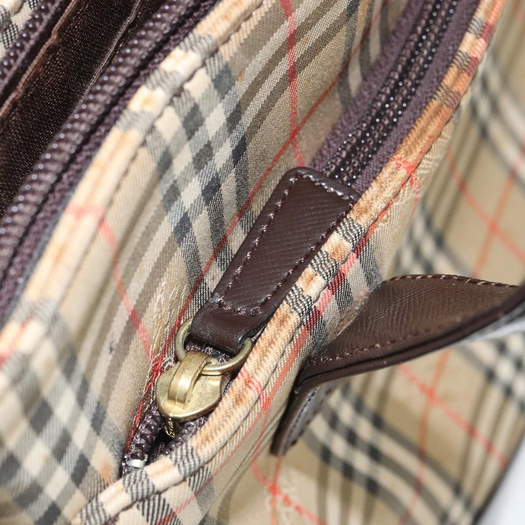 Burberry Nova Check Tote Canvas And Leather Beige Canvas Tote Bag