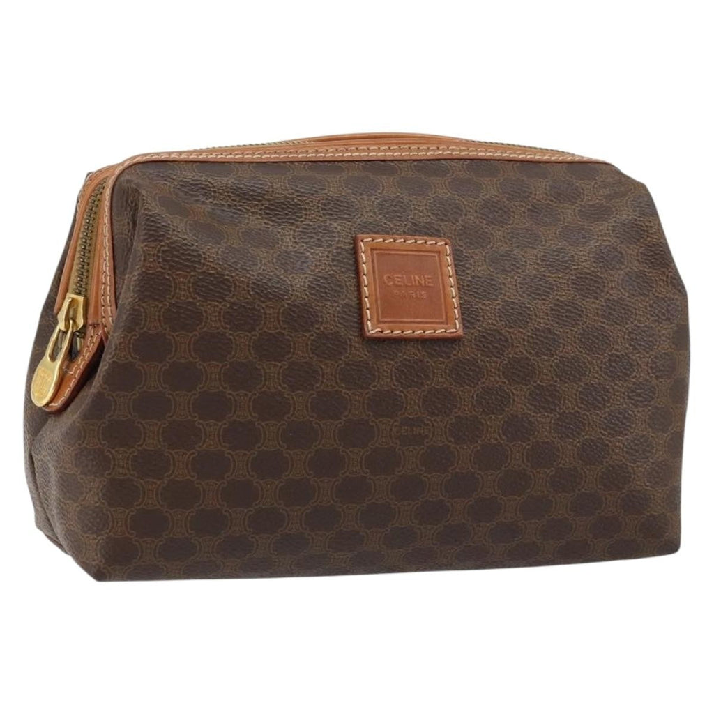 Celine Macadam Pochette Canvas And Leather Brown Canvas Clutche & Pouche Bag