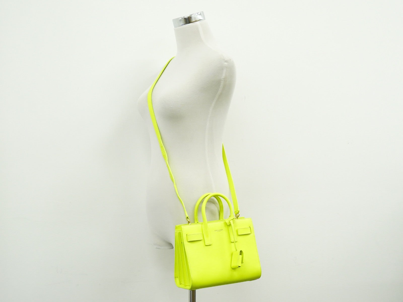 Saint Laurent Sac De Jour Nm Bag Leather Yellow Leather Handbag (Pre-Owned)