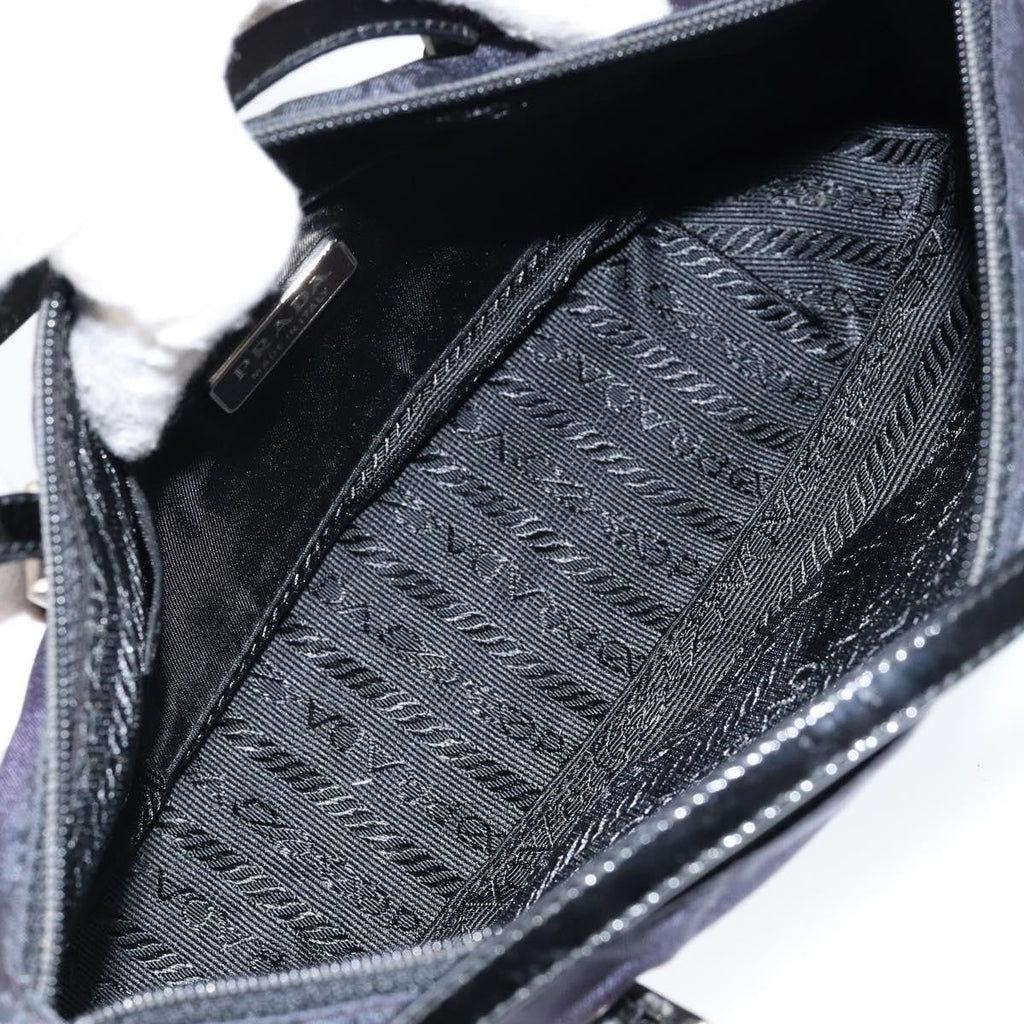 Prada Baguette Shoulder Bag Quilted Tessuto With Leather Purple Nylon Shoulder Bag Bag