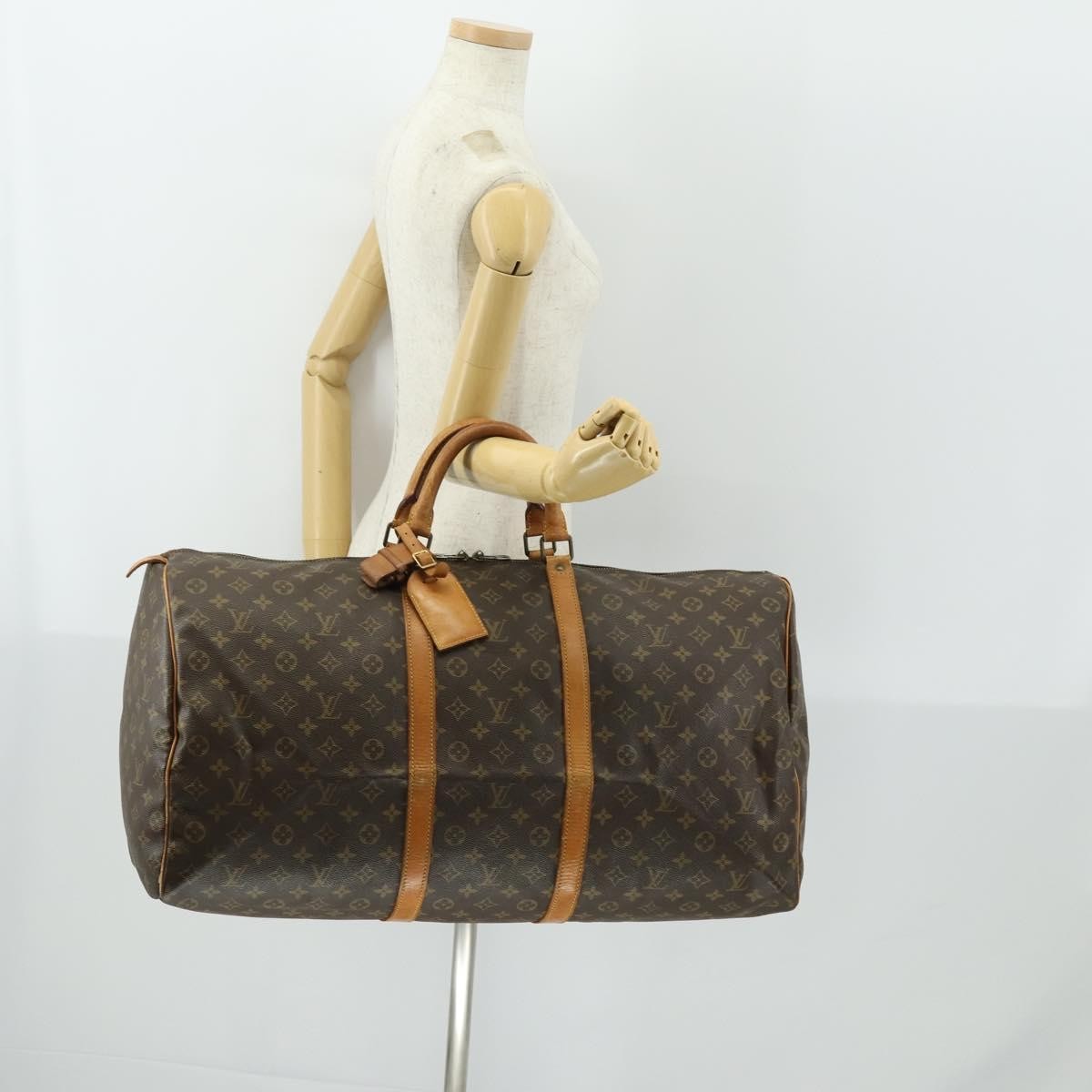Louis Vuitton Keepall Bag Monogram Canvas Brown Canvas Travel Bag