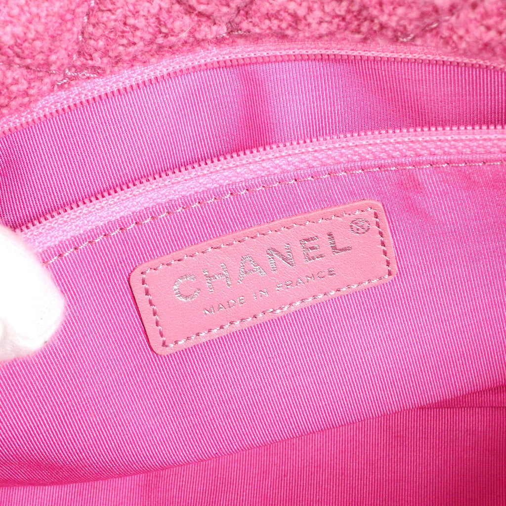 Chanel Easy Reissue Messenger Flap Bag Quilted Tweed Pink Tweed Shoulder Bag Bag