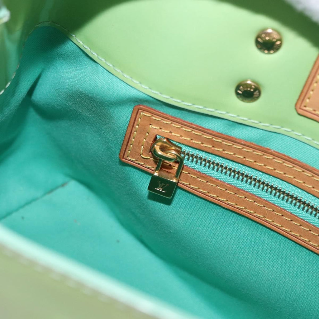 Louis Vuitton Reade Handbag Monogram Vernis Green Patent_Leather Tote Bag