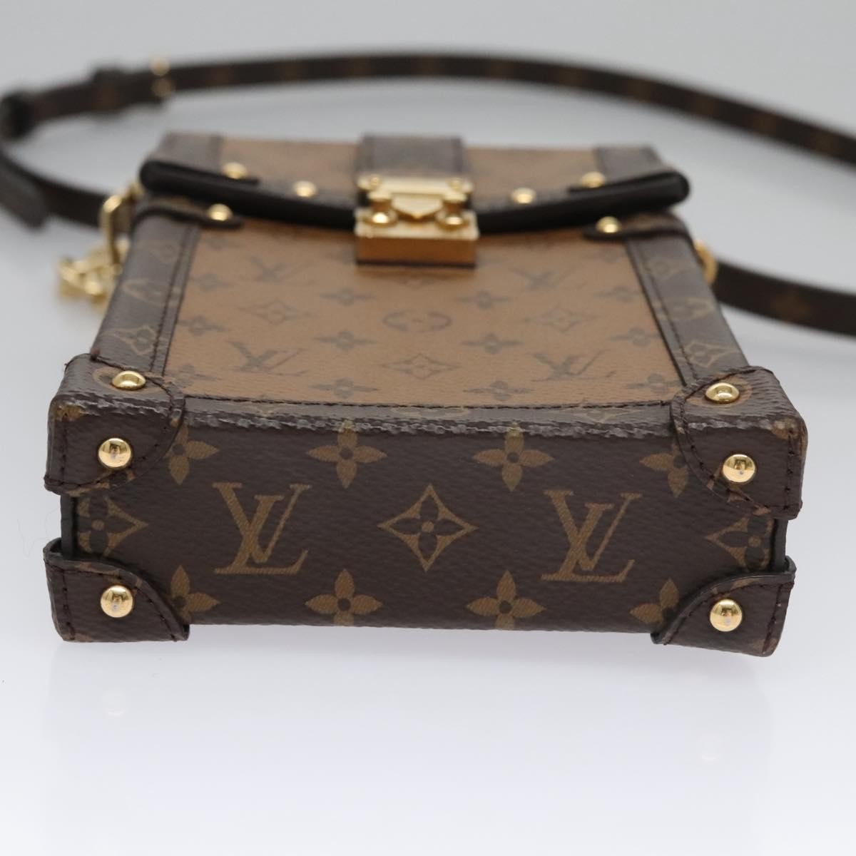 Louis Vuitton Vertical Trunk Pochette Reverse Monogram Canvas Brown Canvas Clutche & Pouche Bag