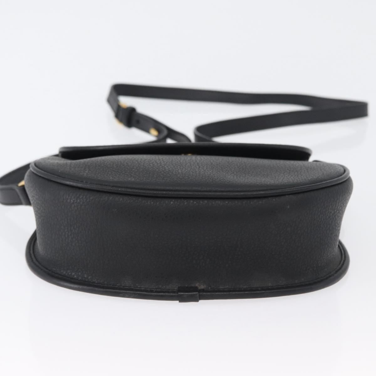 Gucci Vintage Shoulder Bag Leather Black Leather Shoulder Bag Bag (Pre-Owned)