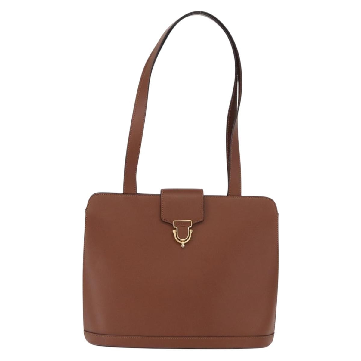 Celine Vintage Shoulder Bag Leather Brown Leather Shoulder Bag Bag