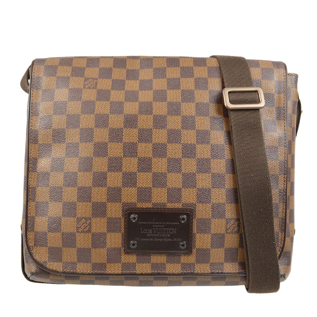Louis Vuitton Brooklyn Handbag Damier Brown Canvas Shoulder Bag