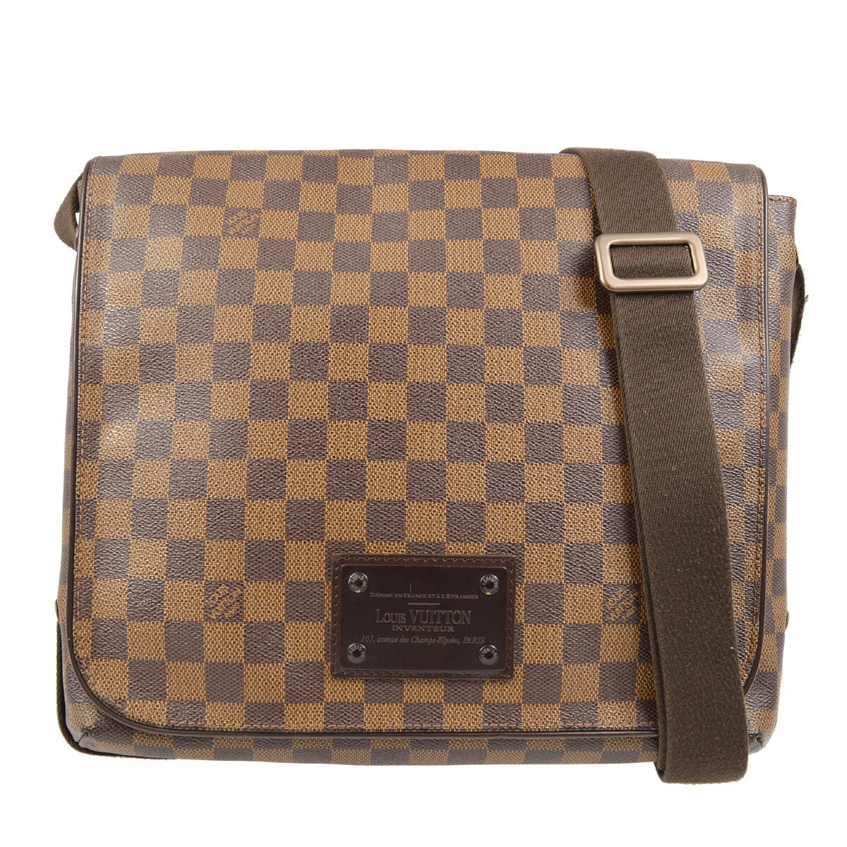 Louis Vuitton Brooklyn Handbag Damier Brown Canvas Shoulder Bag