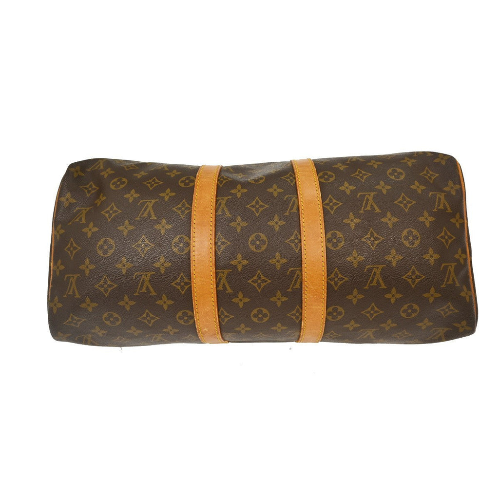 Louis Vuitton Keepall Bag Monogram Canvas Brown Canvas Handbag