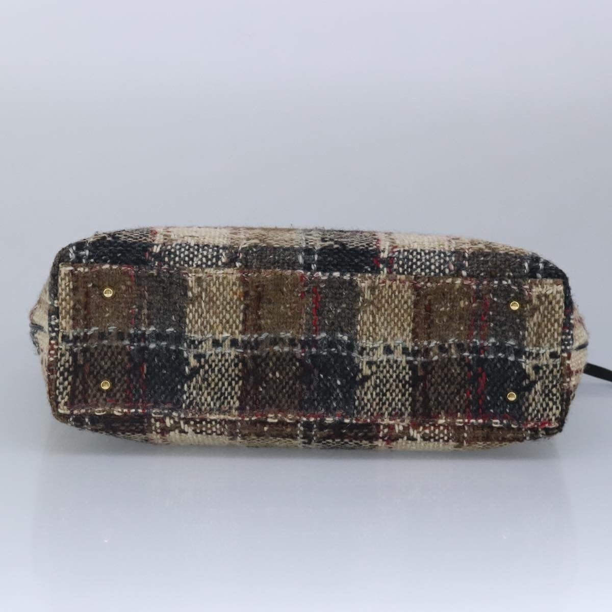 Burberry Nova Check Handbag Wool Beige Wool Handbag