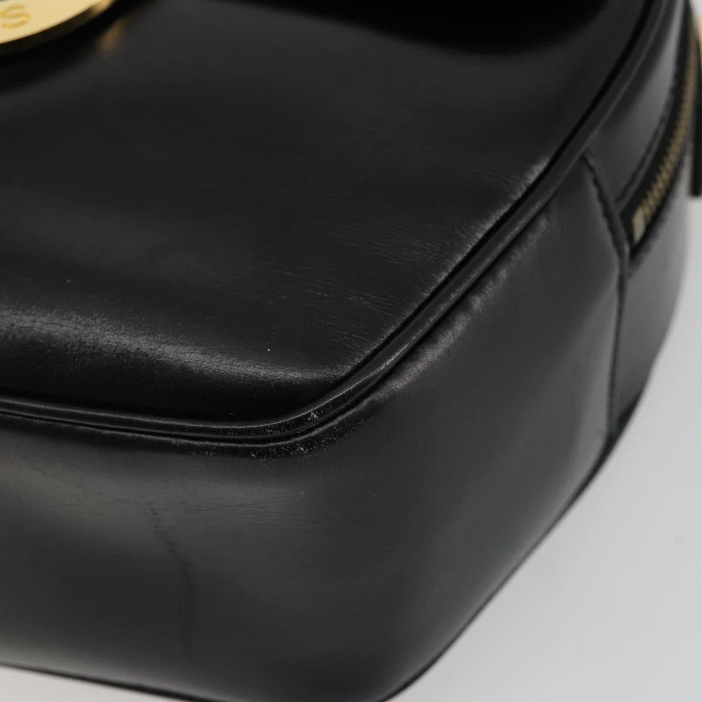 Celine Circle Logo Shoulder Bag Leather Black Leather Shoulder Bag Bag