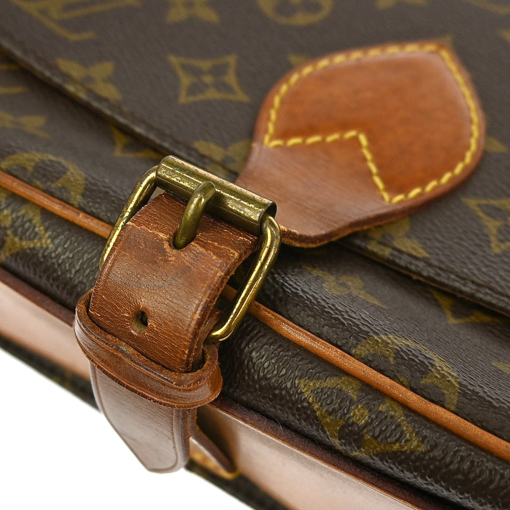 Louis Vuitton Cartouchiere Handbag Monogram Canvas Brown Canvas Shoulder Bag