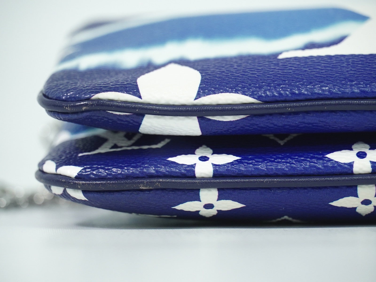 Louis Vuitton Double Zip Pochette Limited Edition Escale Monogram Giant Blue Canvas Shoulder Bag