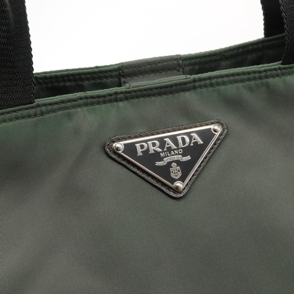 Prada Vela Convertible Tote Tessuto Khaki Nylon Tote Bag Bag