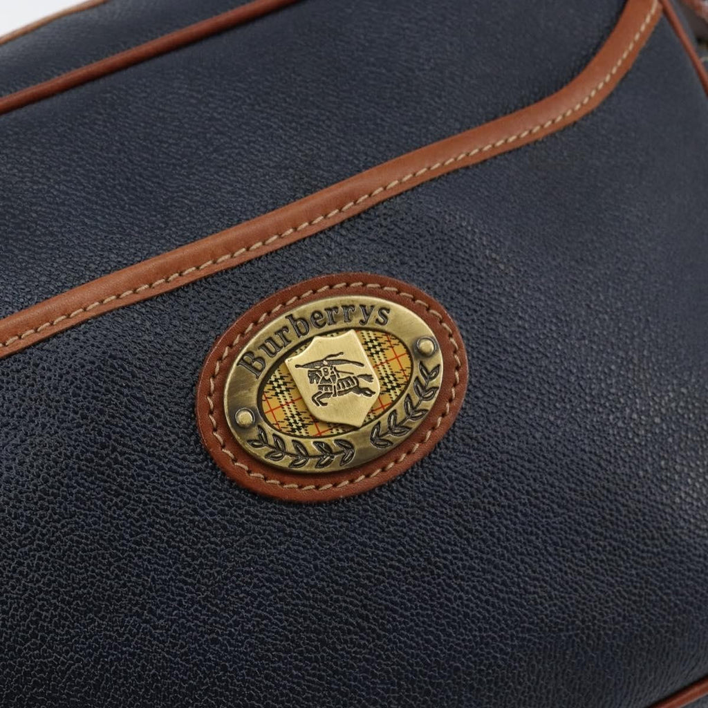 Burberry Vintage Shoulder Bag Leather Navy Leather Shoulder Bag