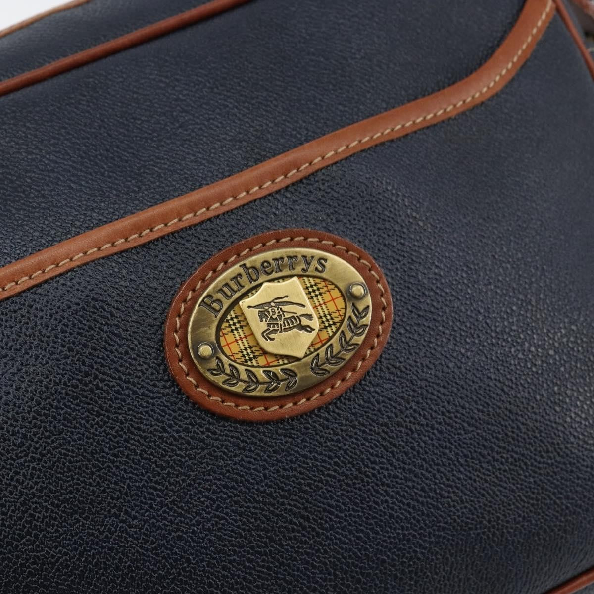 Burberry Vintage Shoulder Bag Leather Navy Leather Shoulder Bag