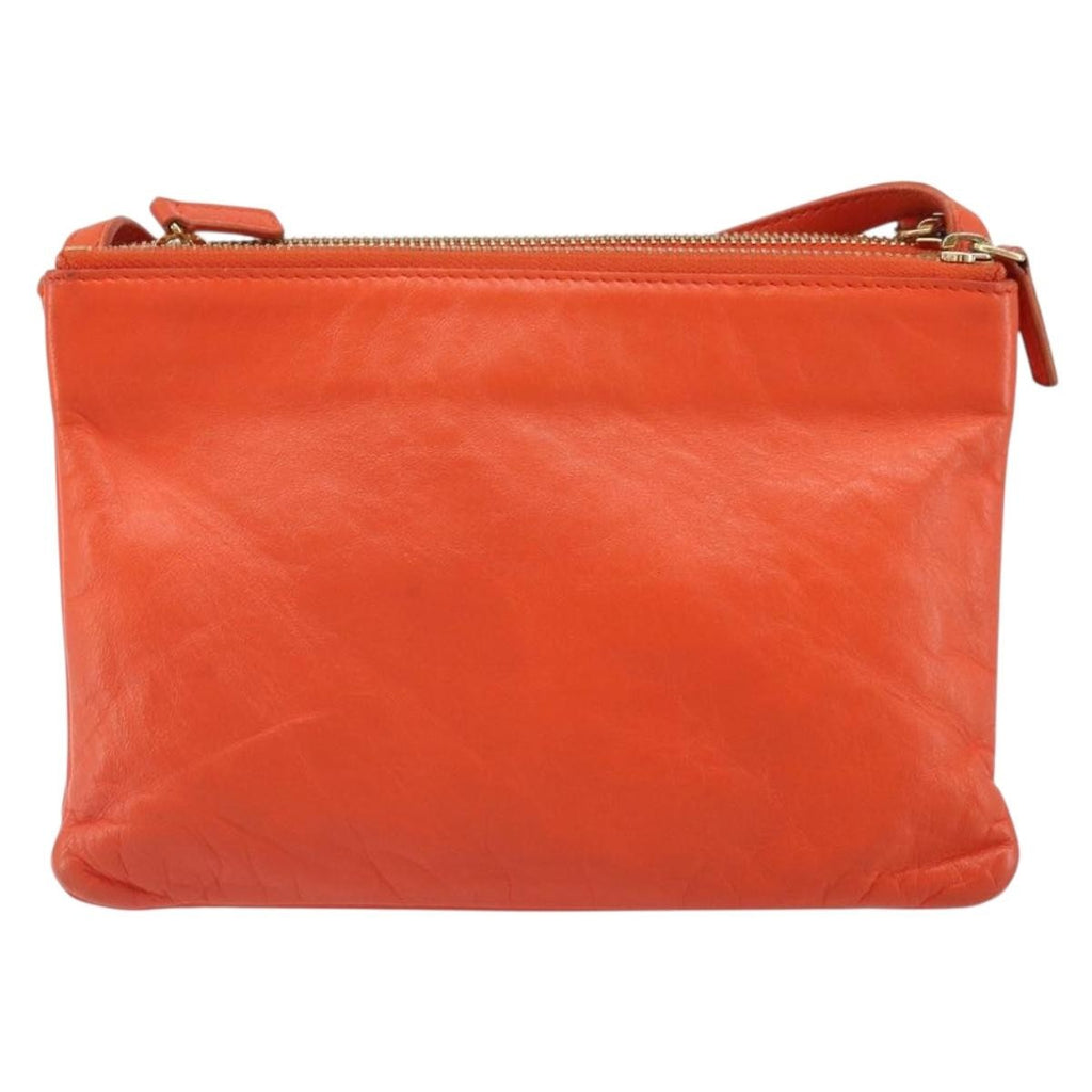 Celine Trio Crossbody Bag Leather Orange Leather Shoulder Bag Bag