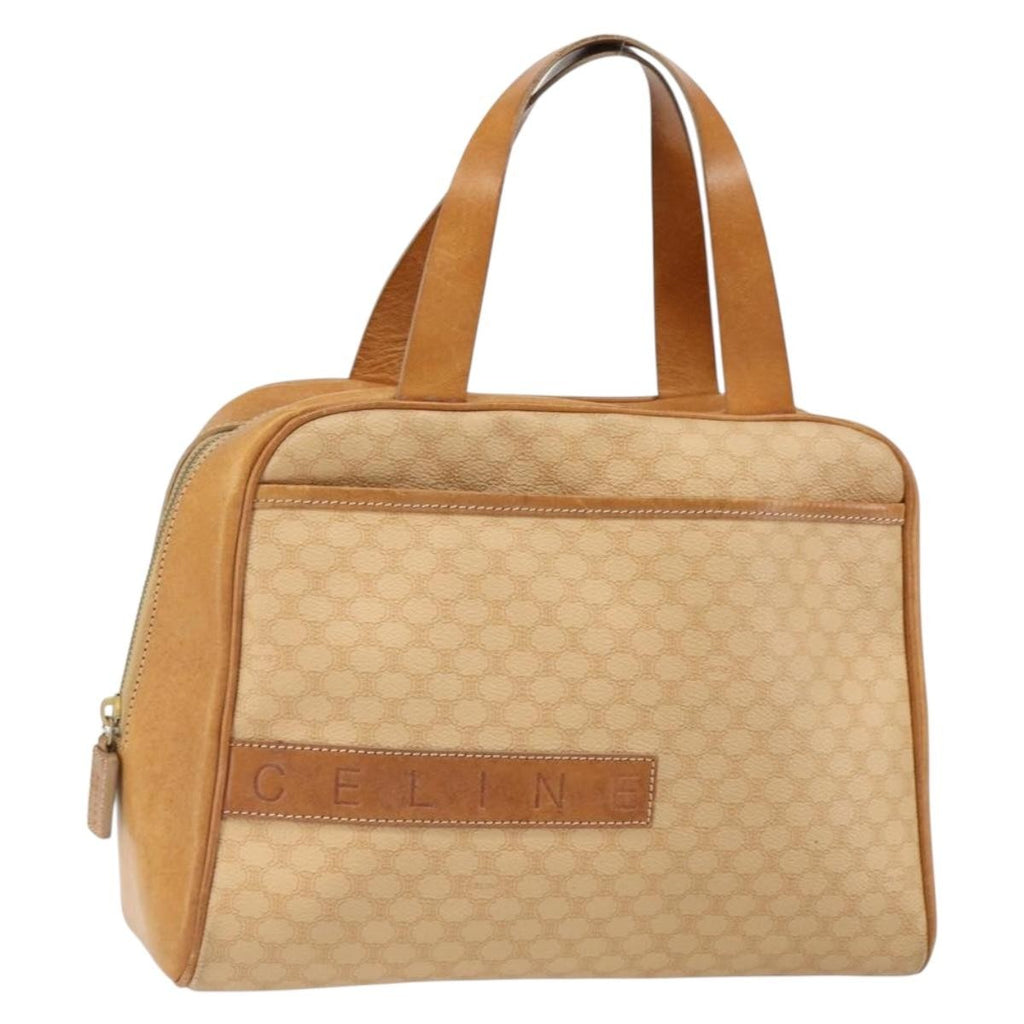 Celine Vintage Macadam Handbag Canvas And Leather Beige Canvas Handbag