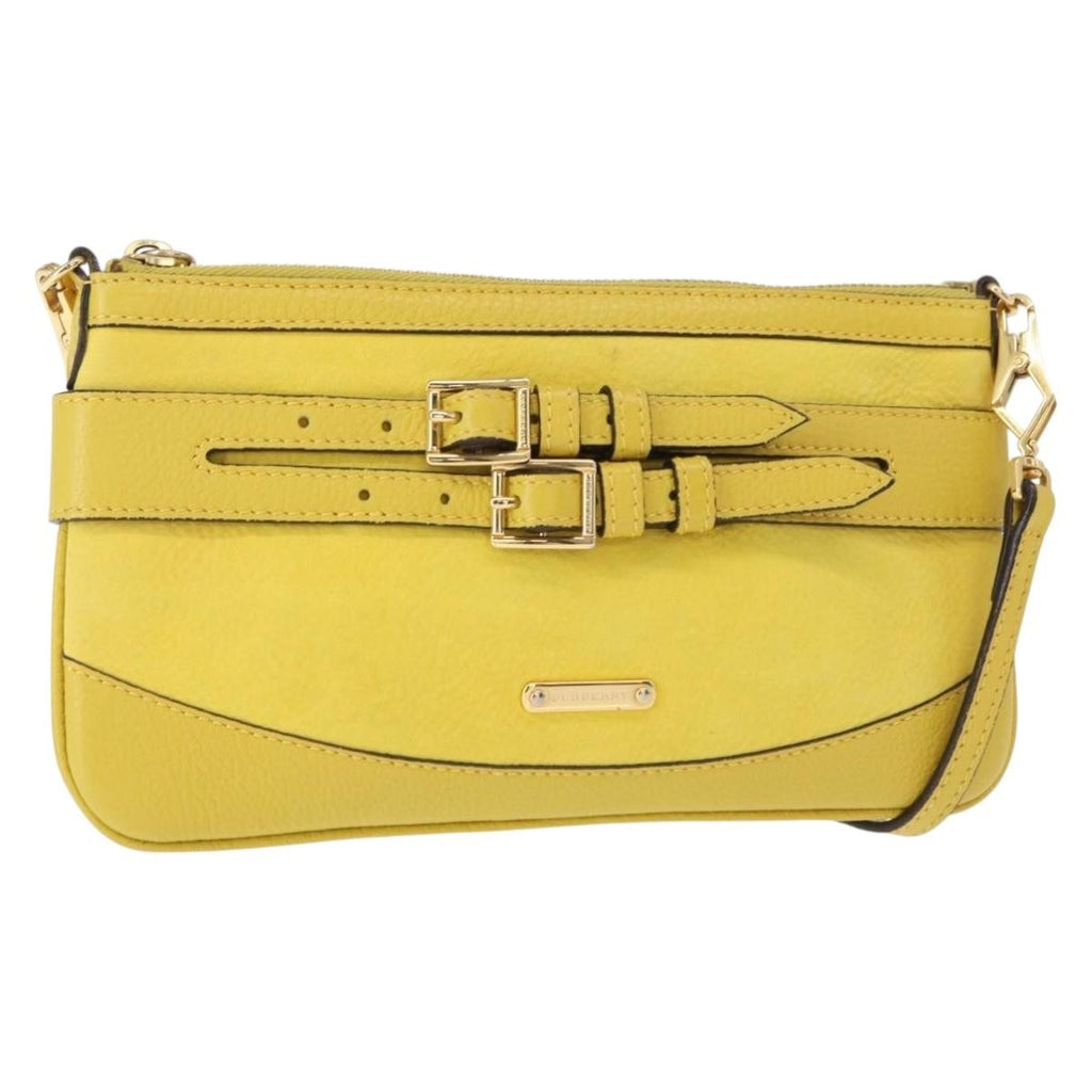 Burberry Vintage Shoulder Bag Leather Yellow Leather Shoulder Bag