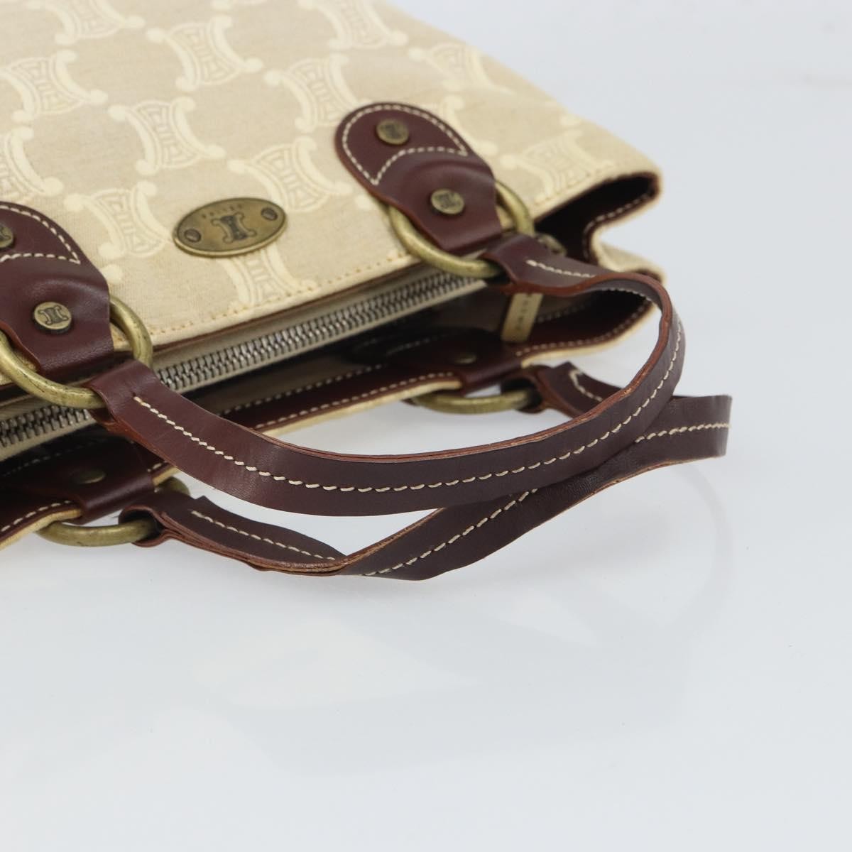 Celine Vintage Macadam Handbag Canvas And Leather Beige Canvas Handbag