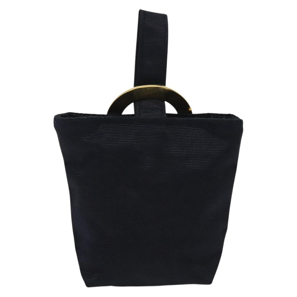 Celine Circle Logo Pouch Nylon Navy Canvas Clutche & Pouche Bag
