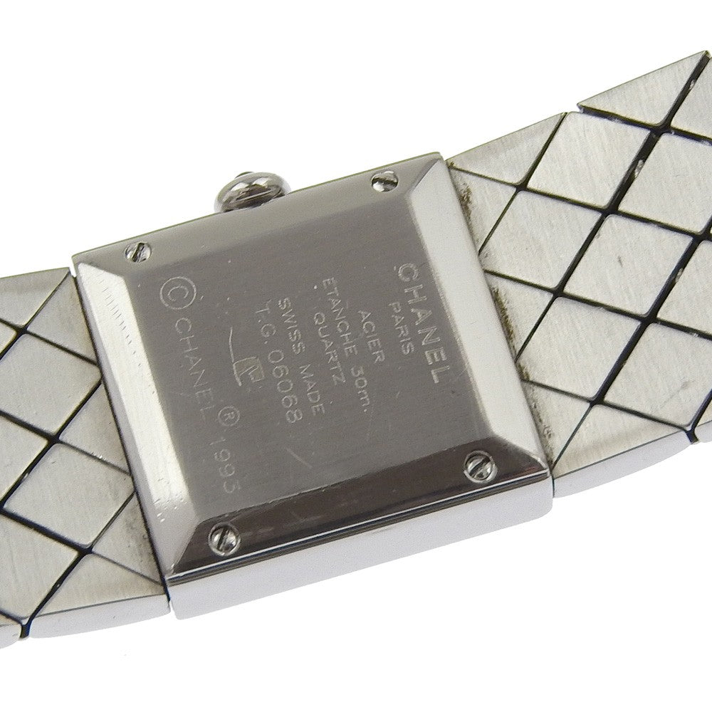 Chanel Matelasse Quartz Watch Stainless Steel With Diamond Bezel Watch