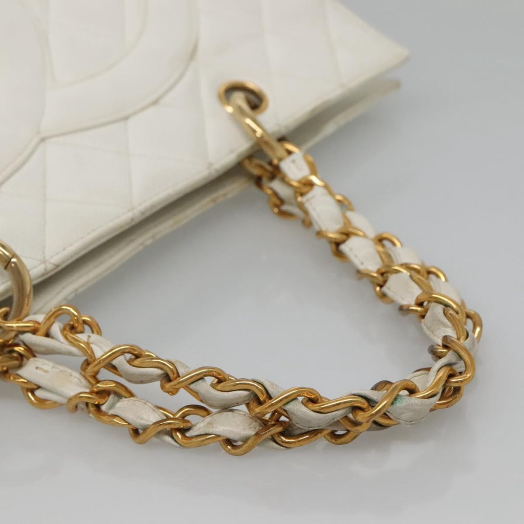 Chanel Vintage Grand Shopping Tote Quilted Caviar White Leather Bag
