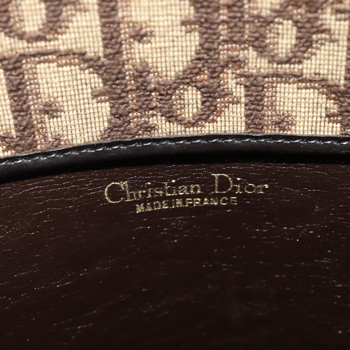 Christian Dior Vintage Trotter Handbag Canvas Brown Canvas Handbag (Pre-Owned)