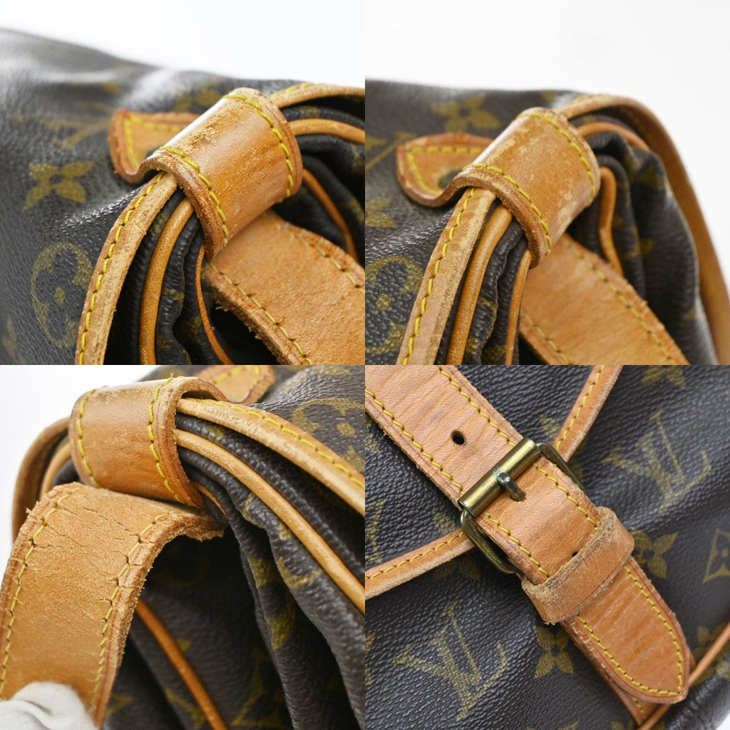 Louis Vuitton Saumur Handbag Monogram Canvas Brown Canvas Shoulder Bag