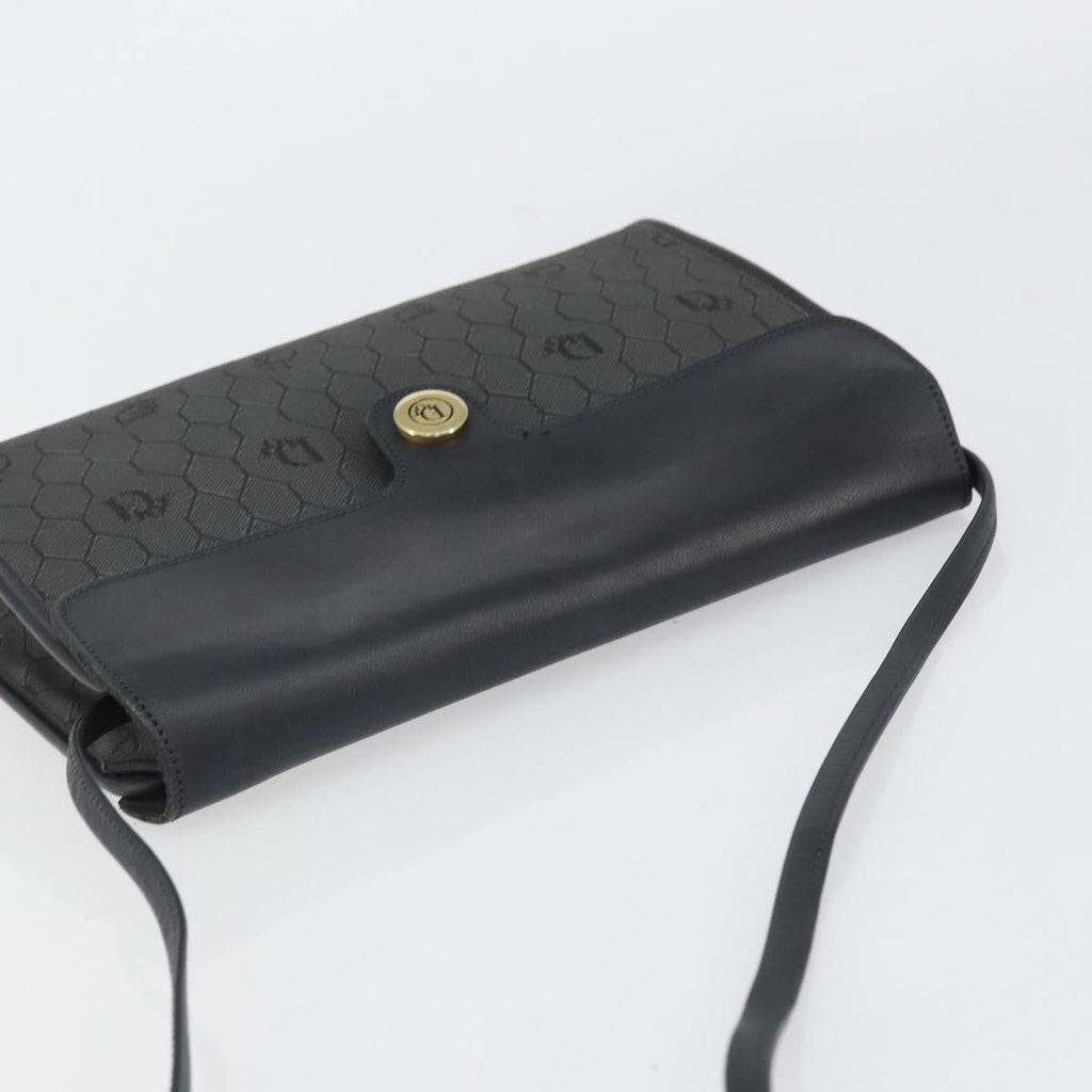 Christian Dior Vintage Honeycomb Flap Crossbody Bag Coated Canvas Black Pvc Shoulder Bag Bag (Pre-Owned)