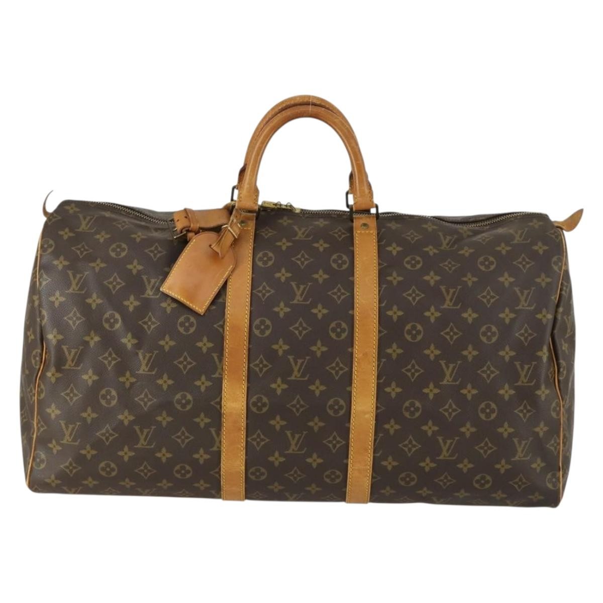 Louis Vuitton Keepall Bag Monogram Canvas Brown Canvas Travel Bag