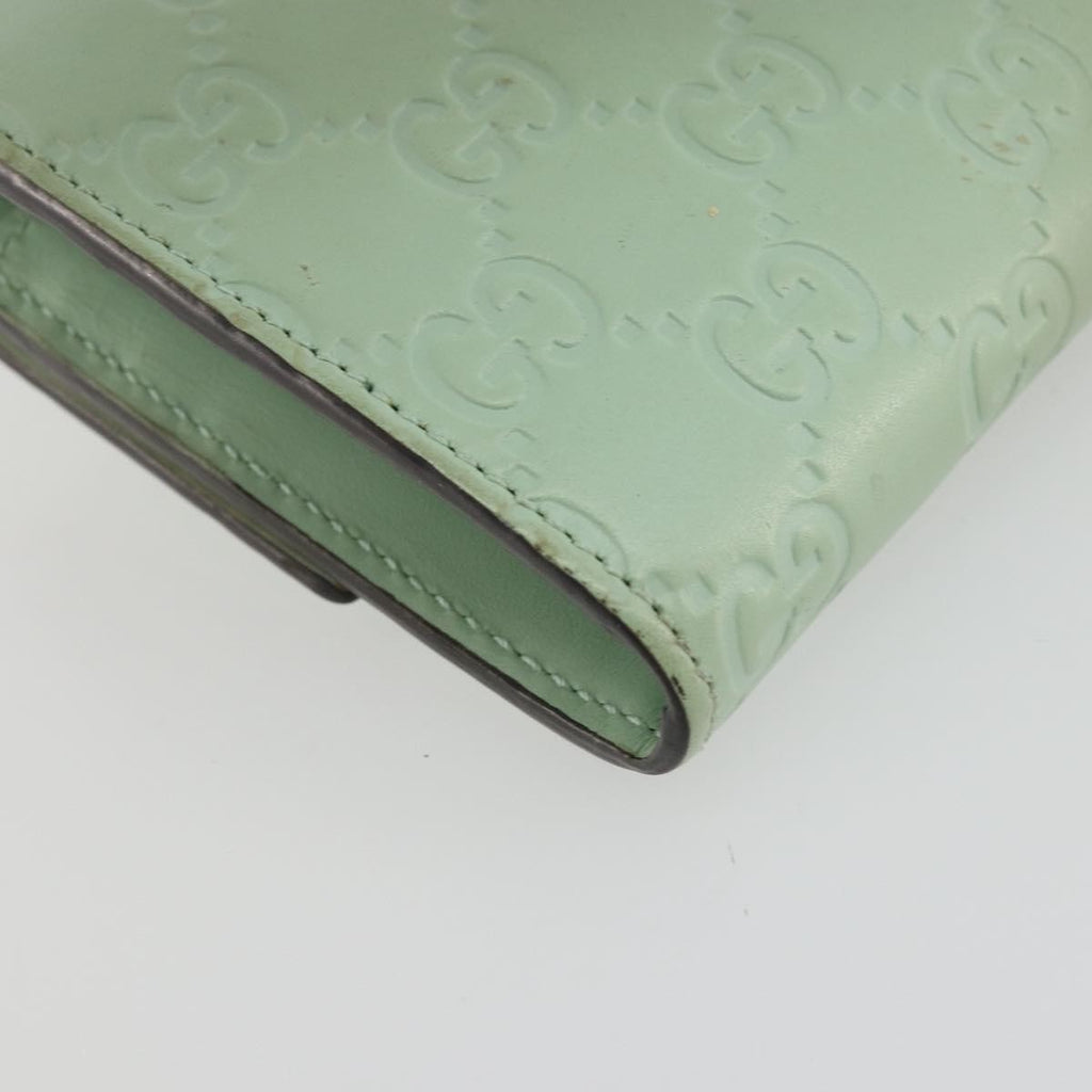 Gucci Guccissima Wallet Motif Gg Green Leather Wallets Accessory (Pre-Owned)