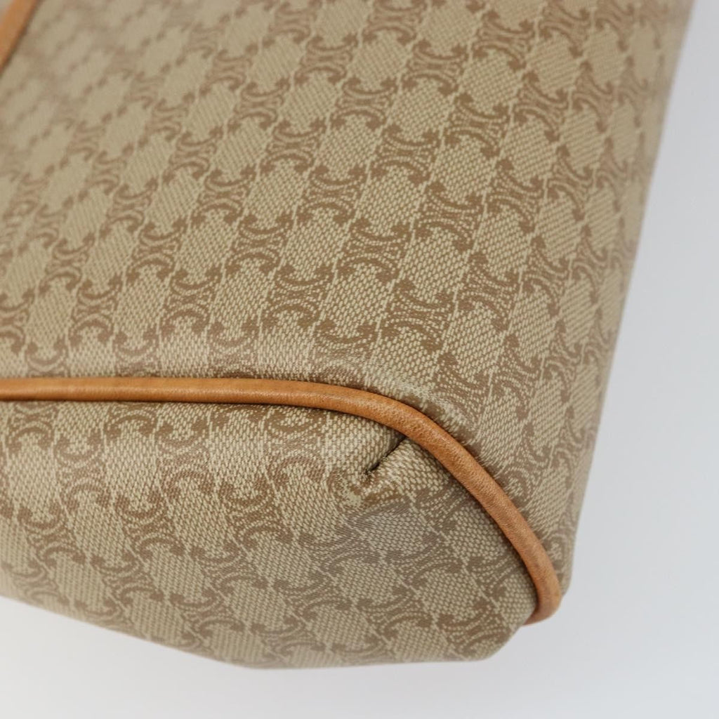 Celine Vintage Macadam Shoulder Bag Canvas And Leather Beige Canvas Shoulder Bag Bag