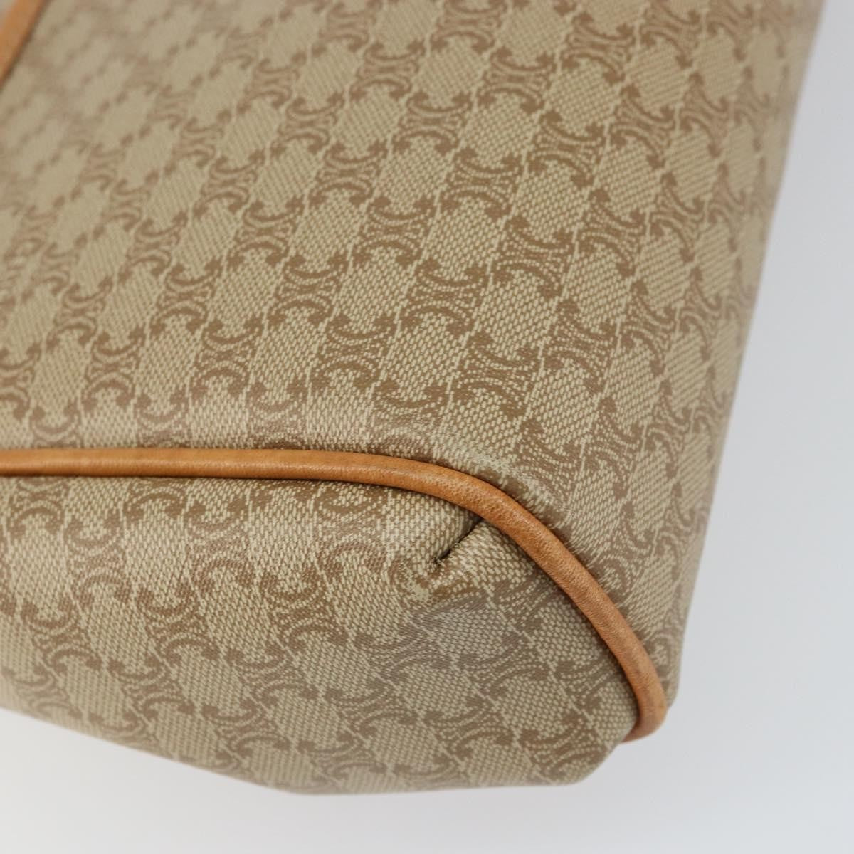 Celine Vintage Macadam Shoulder Bag Canvas And Leather Beige Canvas Shoulder Bag Bag