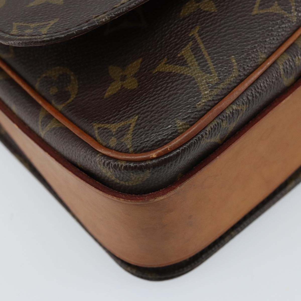 Louis Vuitton Cartouchiere Handbag Monogram Canvas Brown Canvas Shoulder Bag