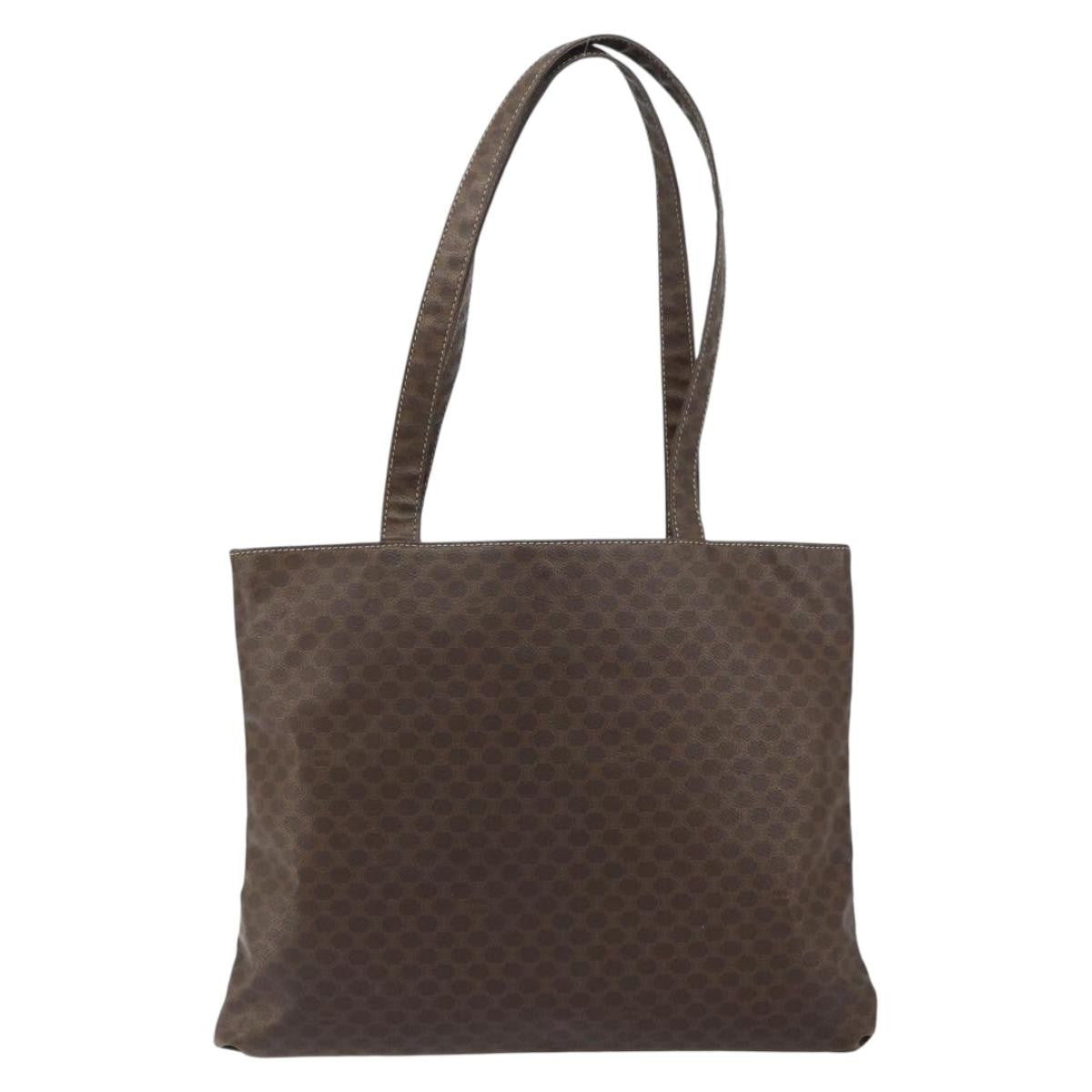 Celine Vintage Macadam Tote Bag Canvas Brown Canvas Tote Bag Bag
