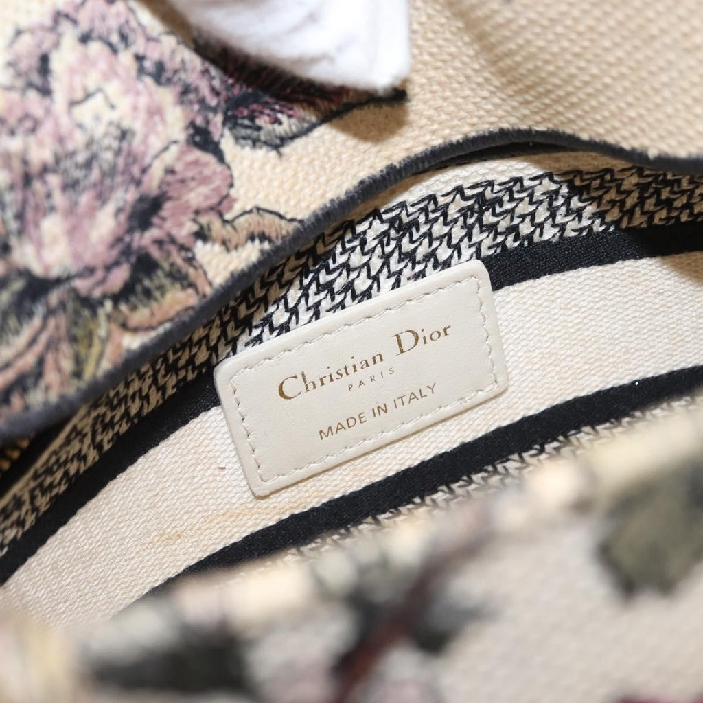 Christian Dior Lady D-Lite Bag Embroidered Canvas Multicolour Canvas Handbag (Pre-Owned)