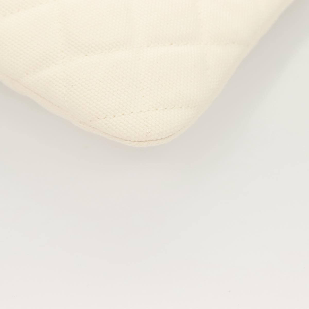 Chanel Coco Cuba Pouch Printed Quilted Canvas White Canvas Bag