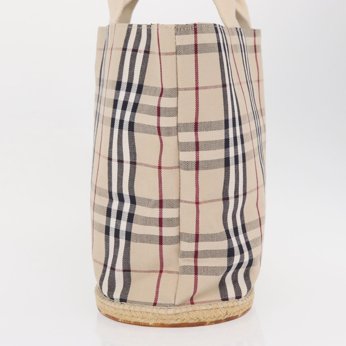 Burberry Nova Check Tote Canvas Check Pattern Beige Canvas Tote Bag